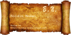 Boldis Noémi névjegykártya